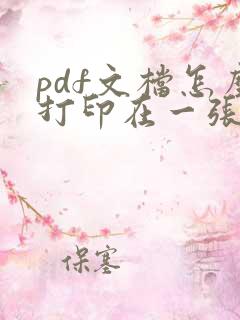 pdf文档怎么打印在一张纸上