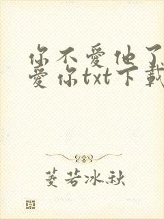 你不爱他了他最爱你txt下载
