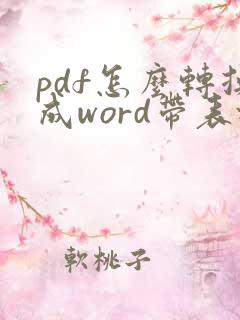 pdf怎么转换成word带表格