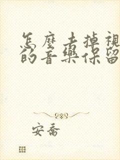 怎么去掉视频里的音乐保留人声