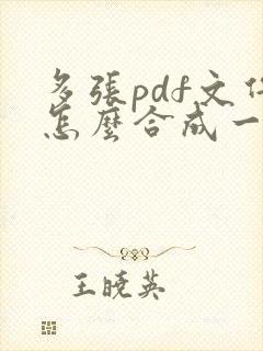 多张pdf文件怎么合成一张