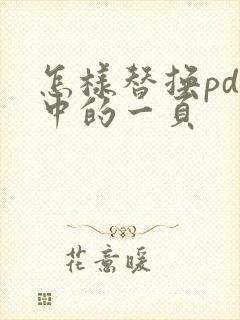 怎样替换pdf中的一页