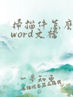 扫描件怎么转成word文档