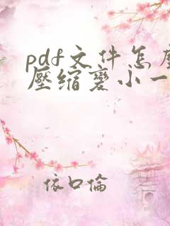pdf文件怎么压缩变小一点