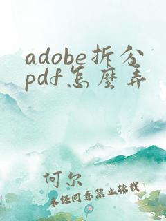 adobe拆分pdf怎么弄