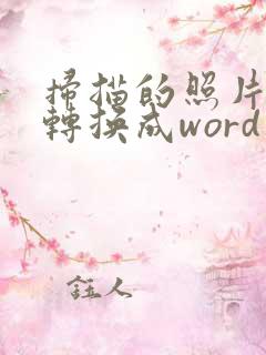 扫描的照片怎么转换成word电子版