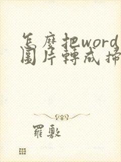怎么把word图片转成扫描件