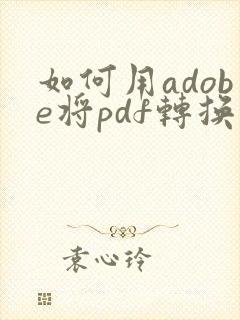 如何用adobe将pdf转换成word