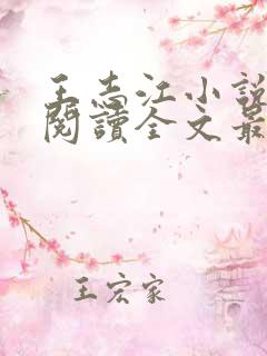王志江小说免费阅读全文最新章节无弹窗