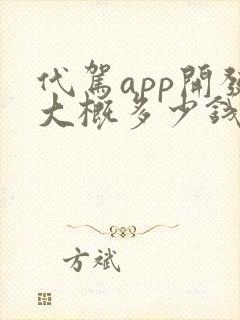 代驾app开发大概多少钱