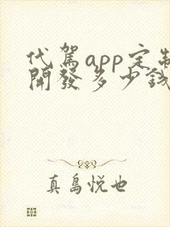代驾app定制开发多少钱