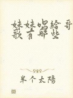 妹妹唱给哥哥的歌有哪些