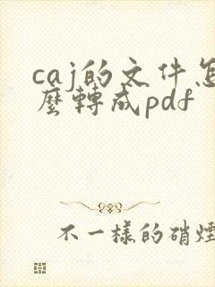 caj的文件怎么转成pdf
