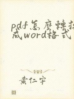 pdf怎么转换成word格式怎么调整