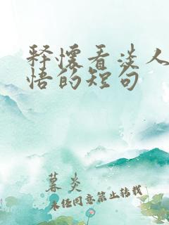 释怀看淡人生感悟的短句