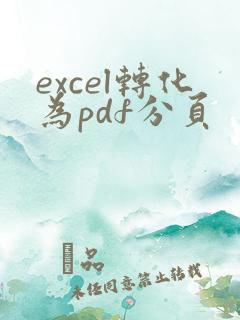excel转化为pdf分页