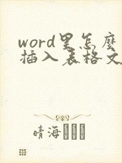 word里怎么插入表格文件