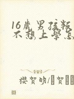 16岁男孩叛逆不想上学怎么办