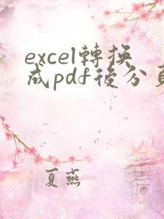 excel转换成pdf后分页了怎么办