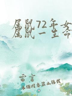 属鼠72年女人属鼠一生命运