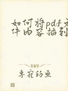 如何将pdf文件内容插到word里