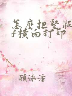怎么把竖版pdf横向打印