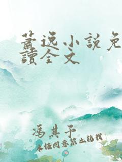 萧逸小说免费阅读全文