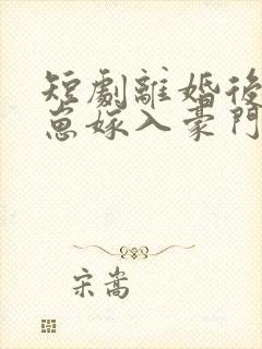 短剧离婚后她带崽嫁入豪门全集 一口气
