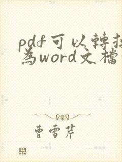 pdf可以转换为word文档吗