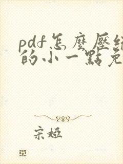 pdf怎么压缩的小一点免费版