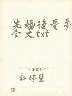 先婚后爱梦筱二全文txt