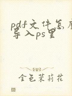 pdf文件怎么导入ps里