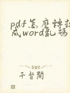 pdf怎么转换成word乱码了怎么办