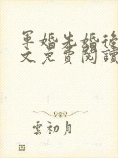 军婚先婚后爱全文免费阅读