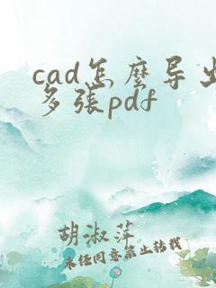 cad怎么导出多张pdf