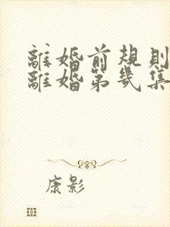 离婚前规则郑恺离婚第几集