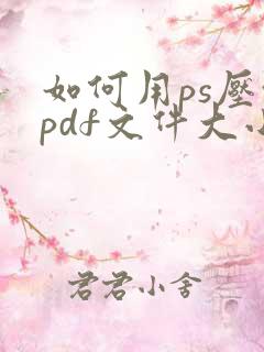 如何用ps压缩pdf文件大小