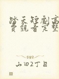 踏天短剧高清免费观看完整版