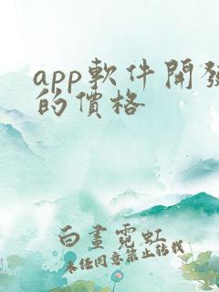 app软件开发的价格