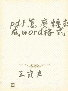 pdf怎么转换成word格式乱怎么办