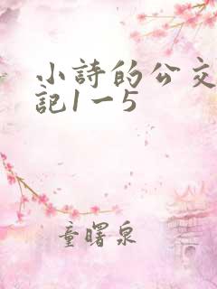 小诗的公交车日记1一5