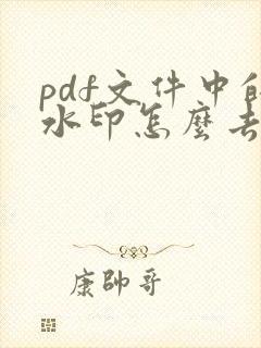 pdf文件中的水印怎么去除