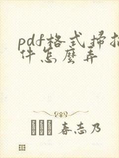 pdf格式扫描件怎么弄