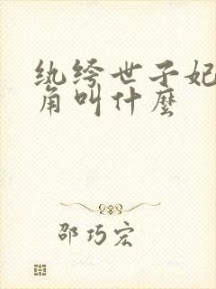 纨绔世子妃男主角叫什么
