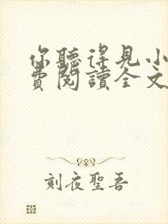 你听得见小说免费阅读全文无删减
