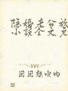 隐婚老公放肆宠小说全文免费阅读