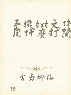 手机txt文件用什么打开
