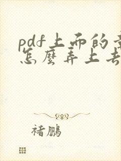 pdf上面的章怎么弄上去的