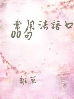 常用法语口语100句