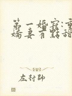 第一婚宠:重生娇妻有点甜